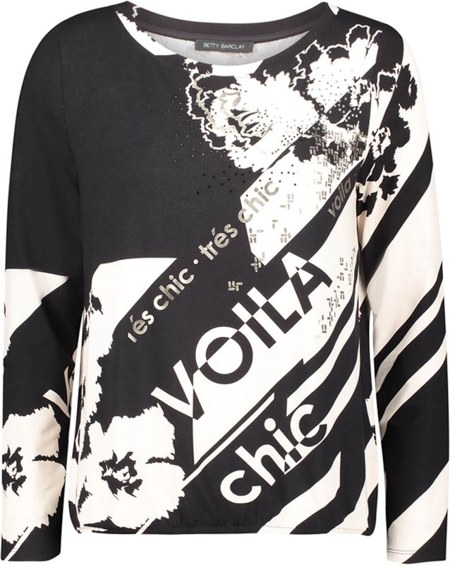 Betty Barclay Dames longsleeve zwart (Maat: 36) - Halslijn: Ronde hals,