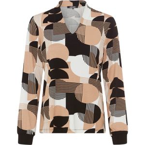 Olsen Dames longsleeve beige (Maat: 36) - Halslijn: V-hals,