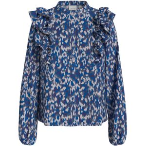 Vila Blouse blauw (Maat: 42) - Halslijn: Ronde hals,