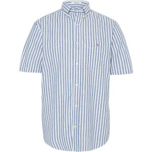 Gant Overhemd korte mouw blauw (Maat: M) - Streep