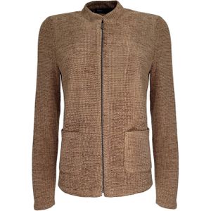 Frank Walder - W53Strick - Vest - Beige - Effen - Ronde Halslijn