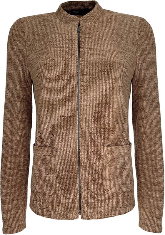 Frank Walder - W53Strick - Vest - Beige - Effen - Ronde Halslijn