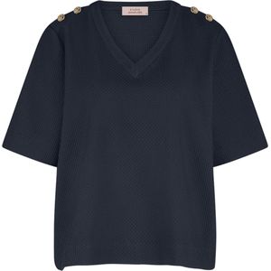 Studio Anneloes T-shirt blauw (Maat: XS) - Effen - Halslijn: V-hals,