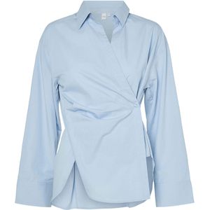 Y.A.S. - YASAREMIA LS SHIRT S - Blouse - Blauw - Polokraag