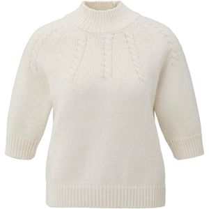 YAYA Pullover korte mouw 01-000491-509 Ecru