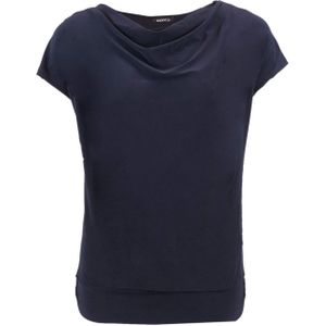 Bianca Top blauw (Maat: 36) - Halslijn: Watervalhals,