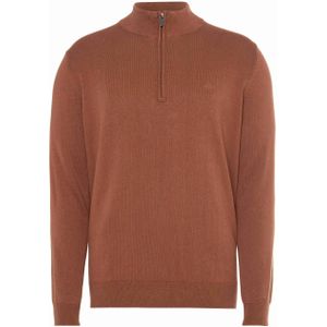 Scotland Blue Trui brique (Maat: M) - Effen - Halslijn: Opstaande kraag met rits,