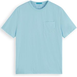 Scotch & Soda T-shirt blauw (Maat: XL) - Effen - Halslijn: Ronde hals,