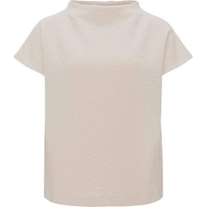 OPUS T-shirt beige (Maat: 36) - Effen - Halslijn: Opstaande kraag,