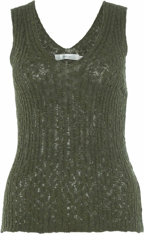 InWear - SigaIW Top - Tanktop - Groen - Effen - Halslijn V-hals