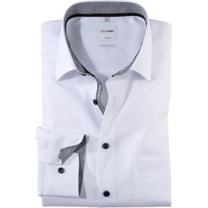 Olymp Comfort Fit Luxor Overhemd lange mouw wit (Maat: 47) - Effen