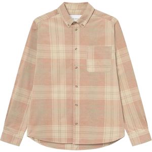 Les Deux Heren overhemd lange mouw beige (Maat: L) - Ruit