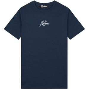 Malelions T-shirt blauw (Maat: S) - Tekst - Halslijn: Ronde hals,