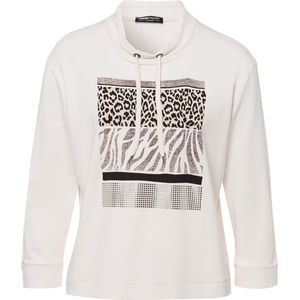 Frank Walder Trui beige (Maat: 38) - Fotoprint - Halslijn: Opstaande kraag,