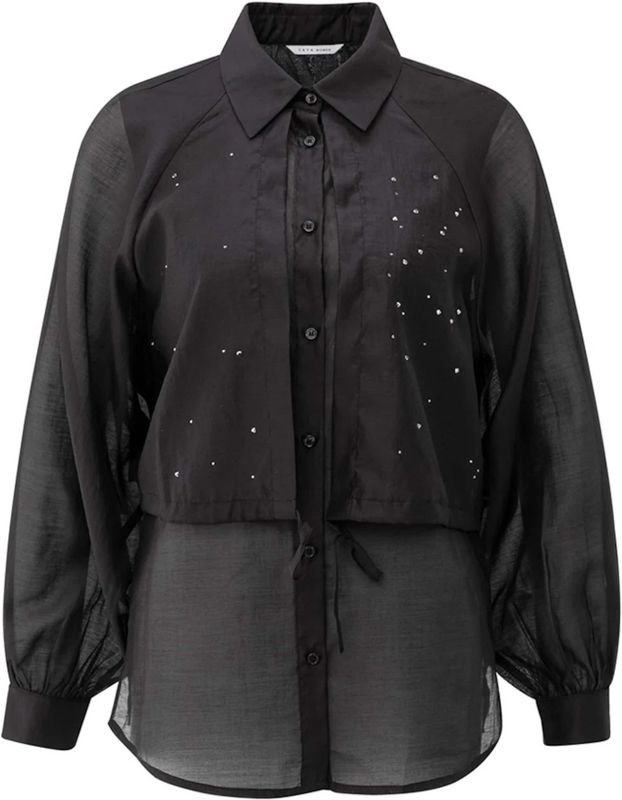 YAYA - Blouse - Zwart - Lange Mouw - 01-201195-511