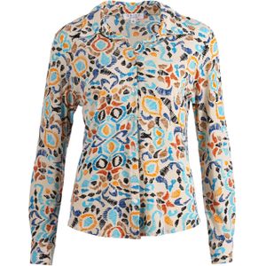 Enjoy Blouse blauw (Maat: L) - Halslijn: Kraag,