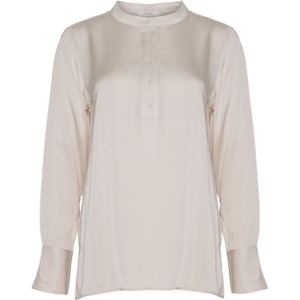 OPUS Dames blouse beige (Maat: 36) - Effen - Halslijn: Ronde hals,