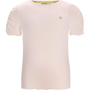 Like Flo Meisjes t-shirt ecru (Maat: 152) - Glitter - Halslijn: Ronde hals,