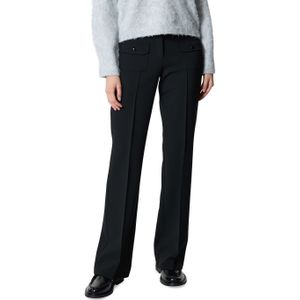 Cambio Farah pocket long dames broek zwart (Maat: 36) - Effen