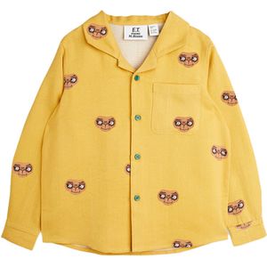 Mini Rodini Jongens overhemd lange mouw geel (Maat: 116)