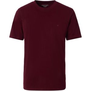 Casa Moda Heren t-shirt bordeaux (Maat: S) - Effen - Halslijn: Ronde hals,
