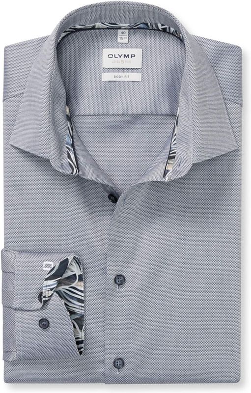 Olymp Level 5 Heren overhemd extra lange mouw blauw (Maat: 38)