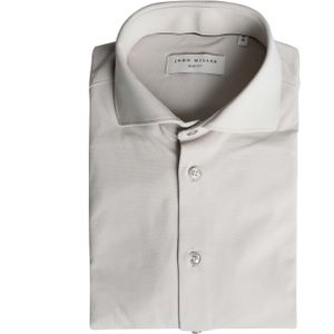 John Miller Heren overhemd lange mouw grijs (Maat: 38) - Effen