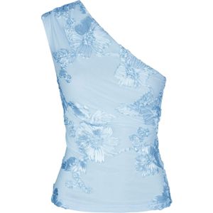 Neo Noir Dames top blauw (Maat: 34) - Halslijn: One shoulder,