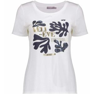 Geisha T-shirt ecru (Maat: L) - Fotoprint - Halslijn: Ronde hals,