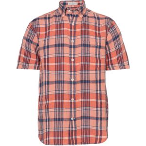 Gant Overhemd korte mouw oranje (Maat: XL) - Ruit