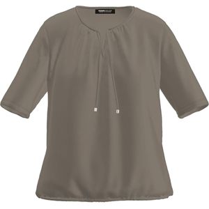 Frank Walder Blouse beige (Maat: 46) - Effen - Halslijn: V-hals,