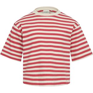 Sofie Schnoor T-Shirt rood (Maat: 164) - Streep - Halslijn: Ronde hals,