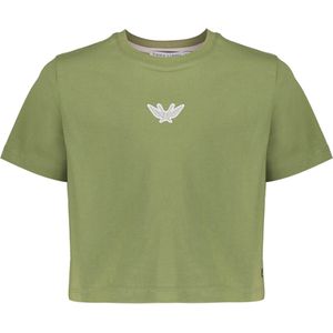 Frankie & Liberty T-Shirt groen (Maat: 128) - Effen - Halslijn: Ronde hals,