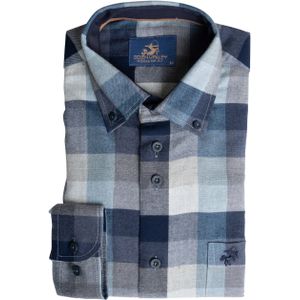 Eden Valley Heren overhemd lange mouw blauw (Maat: 3XL) - Ruit