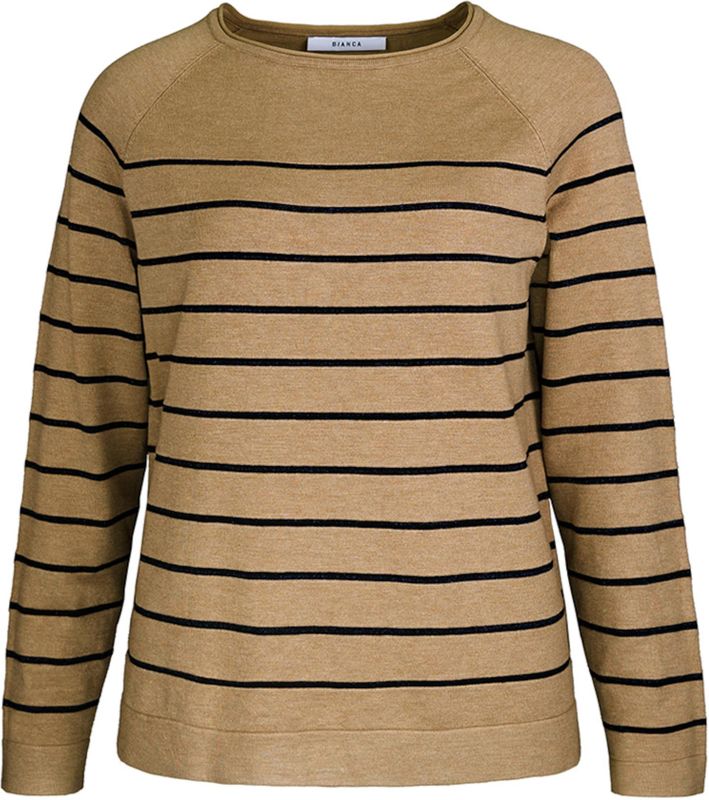 Bianca Trui beige (Maat: 38) - Streep - Halslijn: Ronde hals,