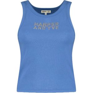 Harper & Yve T-shirt blauw (Maat: S) - TekstGlitter - Halslijn: Ronde hals,
