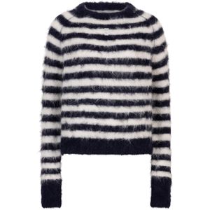 Ibana Dames trui blauw (Maat: S) - Streep - Halslijn: Ronde hals,