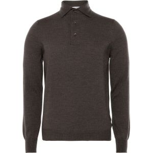Gran Sasso Polo bruin (Maat: 48) - Mélange - Halslijn: Polokraag,