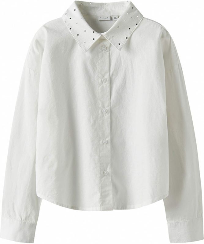 Overhemd - Regular Fit - Lange Mouwen - Popeline - Met Knoopsluiting - Strass-steentjes