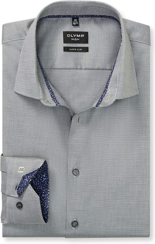 Olymp no6 Heren overhemd lange mouw groen (Maat: 44)