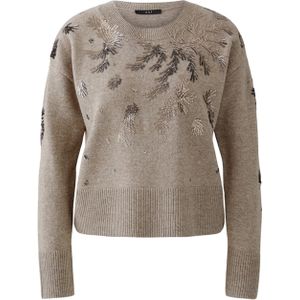 OUI Dames trui beige (Maat: 36) - Halslijn: Ronde hals,