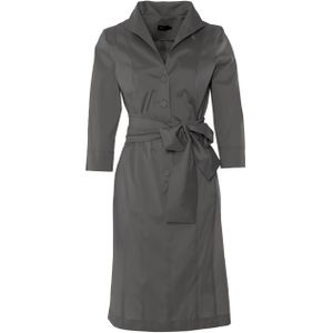 MOQ Jurk grijs (Maat: 48) - Effen - Halslijn: Opstaande kraag,