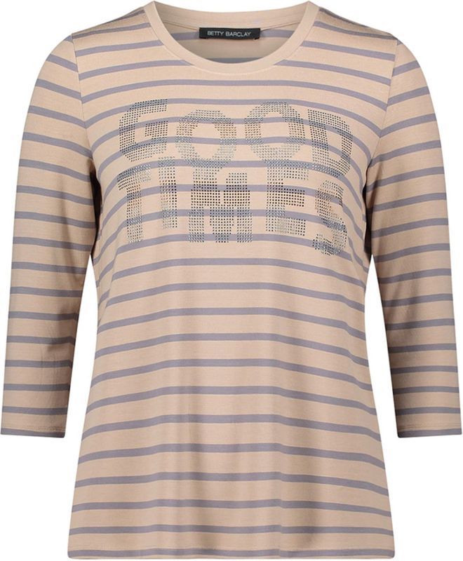 Betty Barclay - Gestreept Shirt met Juwelen - Beige - Dames
