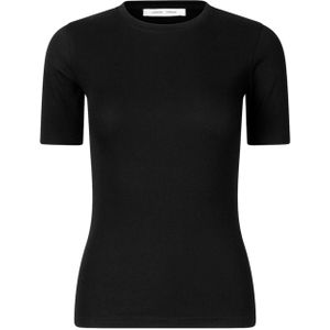Samsøe Samsøe T-shirt zwart (Maat: L) - Effen - Halslijn: Ronde hals,