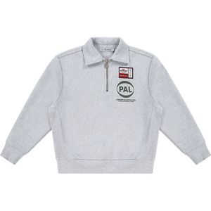 PAL Sporting Goods Heren trui grijs (Maat: XL) - Logo - Halslijn: Polokraag,