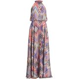 SWING Avondjurk  lila / koraal