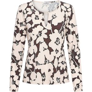 &Co Woman - Vigo Big Flower - Top - Chocolate multi