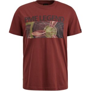 PME Legend T-shirt rood (Maat: 3XL) - Tekst - Halslijn: Ronde hals,