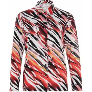 Sommermann Dames blouse rood (Maat: 42) - Halslijn: Polokraag,