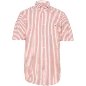 Gant Overhemd korte mouw rood (Maat: XL) - Streep